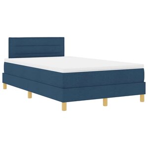 vidaXL Lit ressort avec matelas bleu 120x200 cm en tissu