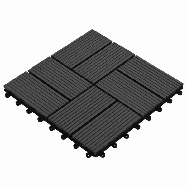 vidaXL Carreau de terrasse 11 pc Noir 30 x 30 cm WPC