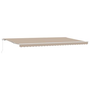 vidaXL Auvent Rétractable Beige 600 × 350 cm Polyester et métal