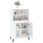vidaXL Buffet haut Blanc brillant 60x36x110 cm Bois d'ingénierie