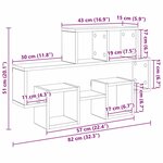 vidaXL Étagère Murale avec étagère chêne artisanal 82 x 15 x 51 cm