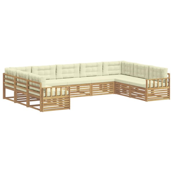 vidaXL Ensemble de canapés d'extérieur 9 pc Blanc et crème