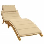 vidaXL Coussin de chaise longue beige mélangé 186x58x3 cm tissu