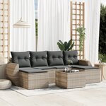 vidaXL Salon de jardin avec coussins 7 Pièces gris clair résine tressée