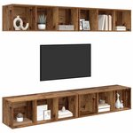 vidaXL Ensemble meuble TV 4 Pièces Bois Ancien 37 x 37 x 107 5 cm