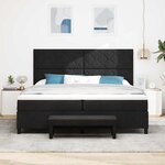 vidaXL Lit à ressorts avec tête de lit Noir 200 x 200 cm tissu