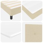 vidaXL Lit à ressorts avec matelas Crème 140 x 200 cm tissu