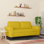 vidaXL Canapé à 2 places Jaune 140 cm Velours