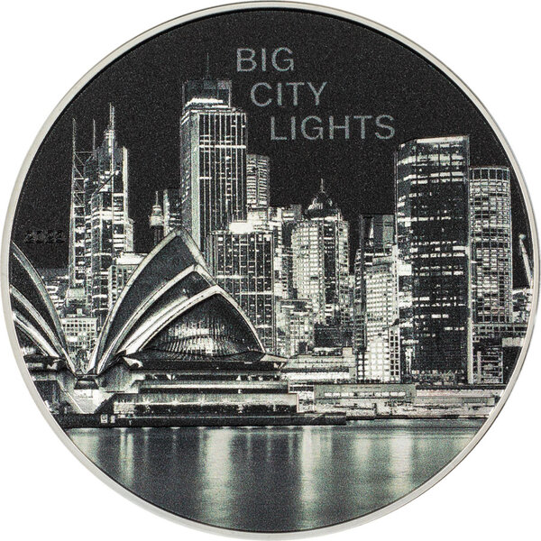 Monnaie SYDNEY Big City Lights 1 Oz Argent 5$ Cook Islands 2023 (PRÉCOMMANDE)