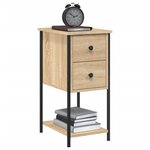 vidaXL Tables de chevet 2Pièces chêne sonoma 32x42x70cm bois d'ingénierie