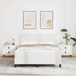 vidaXL Lit à ressorts avec bandes LED Blanc 160 x 200 cm Simili cuir