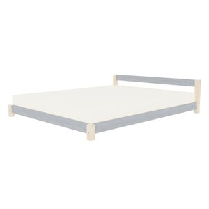 Lit double scandinave COMFY 200 x 200 gris et naturel