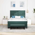 vidaXL Lit à ressorts avec tête de lit Vert foncé 200 x 140 cm Velours