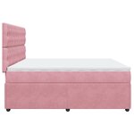 vidaXL Sommier à lattes de lit avec matelas Rose 200x200 cm Velours