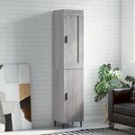 vidaXL Buffet haut Sonoma gris 34 5x34x180 cm Bois d'ingénierie