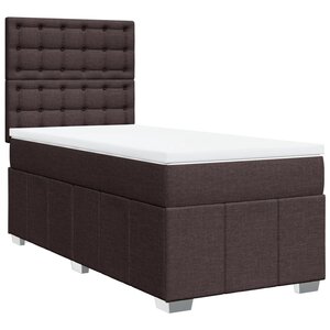 vidaXL Sommier à lattes de lit avec matelas Marron foncé 80x200 cm