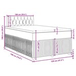 vidaXL Sommier à lattes de lit et matelas gris clair 120x190cm velours
