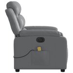 vidaXL Fauteuil de massage inclinable électrique gris similicuir