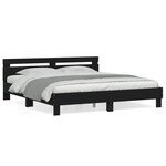 vidaXL Cadre de lit sans matelas noir 180x200 cm