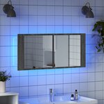 vidaXL Armoire à miroir à LED de bain gris sonoma 100x12x45 cm