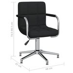 vidaXL Chaise pivotante de salle à manger Noir Tissu