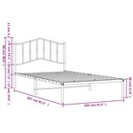 vidaXL Cadre de lit métal sans matelas et tête de lit blanc 100x200 cm