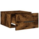 vidaXL Table de chevet murale chêne fumé 35x35x20 cm
