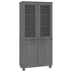 vidaXL Buffet HAMAR Bois massif de pin Gris foncé