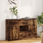vidaXL Buffet avec tiroir Chêne fumé 100 x 30 x 65 6 Bois d'ingénierie