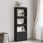 vidaXL Buffet haut 63x33x180 cm noir bois d'ingénierie