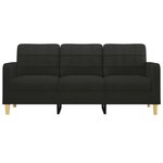 vidaXL Canapé à 3 places Noir 180 cm Tissu