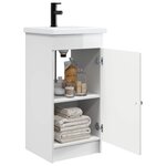 vidaXL Meuble de salle de bain avec évier Blanc brillant
