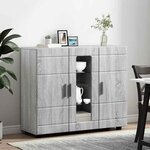 vidaXL Buffet Sonoma gris 55.5 x 29 x 100 cm Bois d'ingénierie