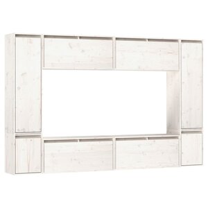 vidaXL Meubles TV 8 Pièces Blanc Bois massif de pin