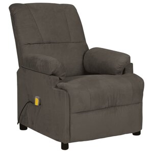 vidaXL Fauteuil de massage gris foncé tissu microfibre