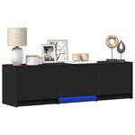 vidaXL Meuble TV avec LED Noir 140 x 34 x 40 cm Bois d’ingénierie