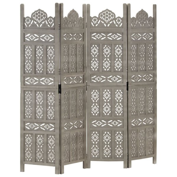 vidaXL Cloison de séparation 4 panneaux Gris 160x165 cm Bois manguier