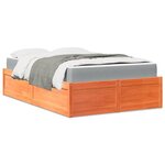 vidaXL Lit avec matelas cire marron 120x190 cm bois massif de pin