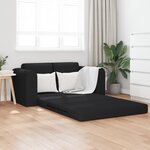 vidaXL Canapé Lit au Sol 2-en-1 Noir 148x71x83 cm Tissu