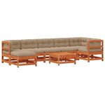 vidaXL Ensemble de salon de jardin 8 Pièces Brun cire Bois de pin massif