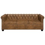 vidaXL Ensemble de canapé Chesterfield à 2 et 3 places marron