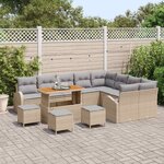 vidaXL Ensemble de canapé de jardin 13 Pièces Beige Poly rotin