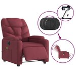 vidaXL Fauteuil de massage inclinable électrique Rouge bordeaux Tissu