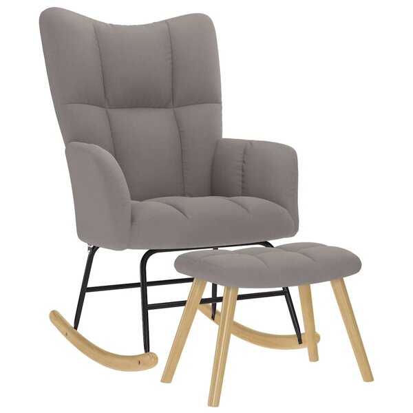 vidaXL Chaise à bascule avec repose-pied Taupe Tissu
