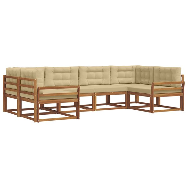 vidaXL Ensemble de canapés d'extérieur 6 pc Naturel et Beige