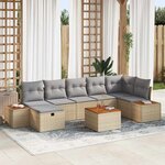 vidaXL Ensemble de canapé de jardin 8 Pièces Beige 55 x 62 x 69 cm