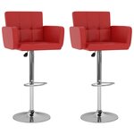 vidaXL Tabourets de bar lot de 2 rouge similicuir