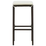 vidaXL Tabourets de bar avec coussins lot de 6 marron résine tressée
