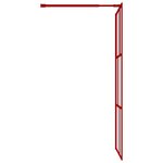 vidaXL Paroi de douche avec verre ESG transparent rouge 80x195 cm