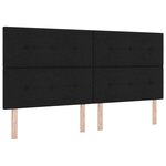 vidaXL Lit à ressort avec matelas noir 200x200 cm en tissu